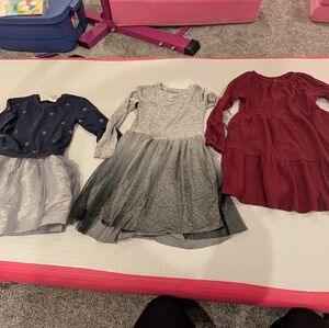 Blush by Us Angels Kids Dress Set - Navy, Silver, Burgundy